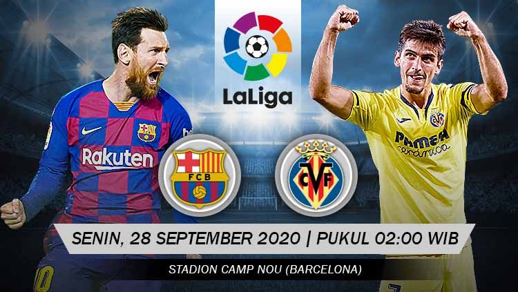 Berikut prediksi pertandingan pekan ketiga kompetisi LaLiga Spanyol musim 2020-2021 antara tuan rumah Barcelona vs Villarreal. Copyright: © Grafis:Yanto/Indosport.com