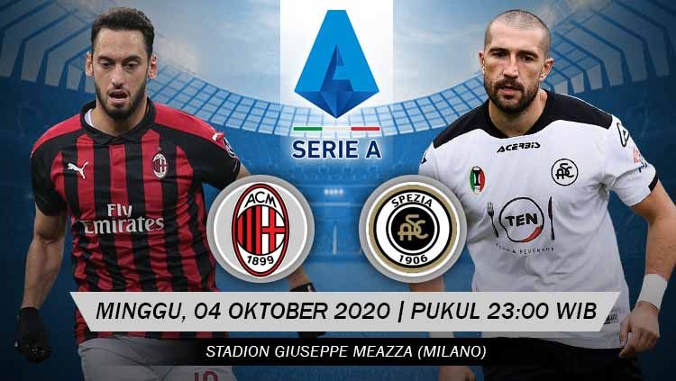 Pekan ketiga Serie A Italia akan mempertemukan AC Milan vs Spezia. Pertandingan tersebut bisa Anda saksikan melalui live streaming. Copyright: © Grafis: Yanto/Indosport.com