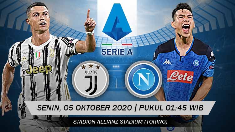 Berikut link live streaming pertandingan pekan ketiga kompetisi Serie A Italia musim 2020-2021 antara Juventus vs Napoli. Copyright: © Grafis: Yanto/Indosport.com