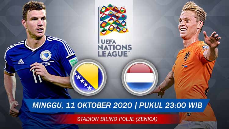 Link live streaming Pertandingan Bosnia-Herzegovina vs Belanda (UEFA Nations League). Copyright: © Grafis: Yanto/Indosport.com