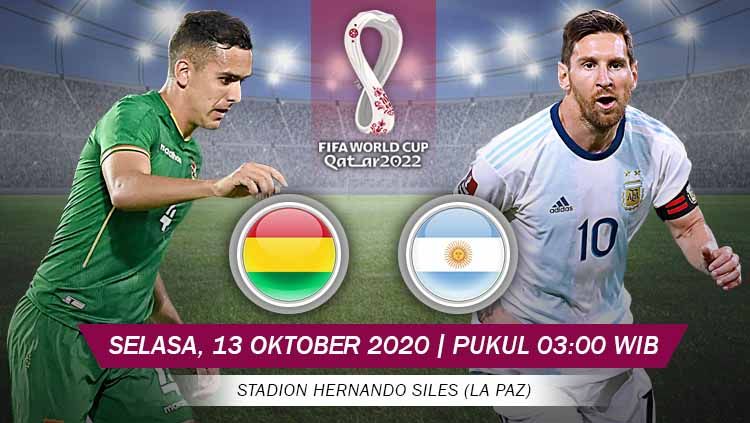 Berikut tersaji prediksi pertandingan sepak bola Kualifikasi Piala Dunia 2022 antara Bolivia vs Argentina yang akan berlangsung pada Selasa (13/10/20) pukul 03.00 dini hari WIB. Copyright: © Grafis: Yanto/Indosport.com