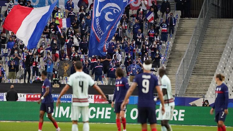 Suasana pertandingan Prancis vs Portugal di UEFA Nations League Copyright: © Twitter @equipedefrance