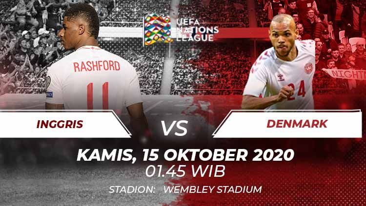 Berikut prediksi pertandingan yang mempertemukan antara Inggris vs Denmark dalam kompetisi UEFA Nations League Group 2. Copyright: © Grafis:Frmn/Indosport.com