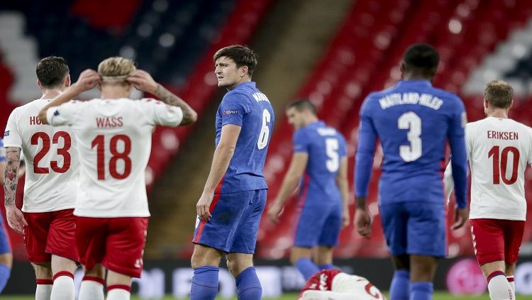 Timnas Inggris menjamu Denmark pada laga UEFA Nations League lanjutan hari ini, Kamis (15/10/20). Berikut hasil lengkap pertandingannya. Copyright: © Robin Jones/Getty Images