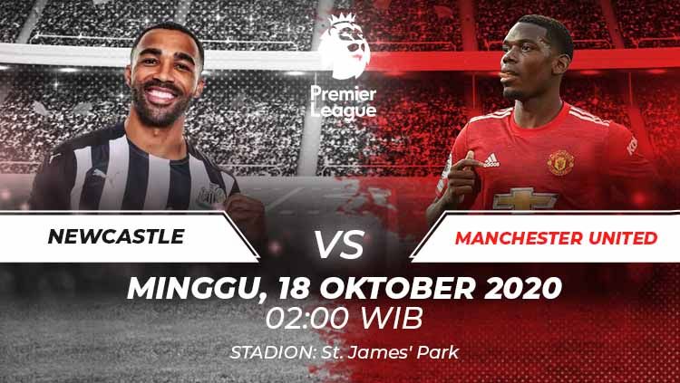 Berikut prediksi pertandingan Liga Inggris antara Newcastle United vs Manchester United, Minggu (18/10/20) dini hari WIB. Copyright: © Grafis:Frmn/Indosport.com