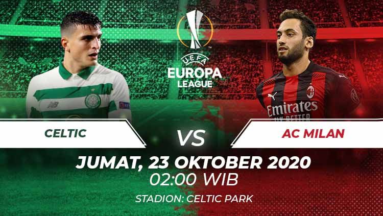 Berikut link live streaming laga Liga Europa 2020-2021 antara Celtic vs AC Milan, Jumat (23/10/20) dinihari WIB. Copyright: © Grafis:Frmn/Indosport.com