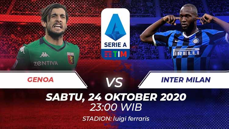Berikut link live streaming duel Genoa melawan Inter Milan di ajang Serie A Liga Italia, Sabtu (24/10/20) malam WIB. Copyright: © Grafis:Frmn/Indosport.com