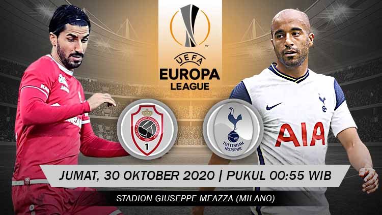 Berikut link live streaming pertandingan match 2 Grup J Liga Europa musim 2020/2021 yang akan mempertemukan Antwerp vs Tottenham Hotspur. Copyright: © Grafis: Yanto/Indosport.com