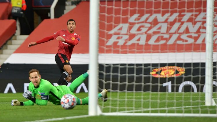 Gol Mason Greenwood di laga Manchester United vs RB Leipzig Copyright: © Vincent Mignott/DeFodi Images via Getty Images