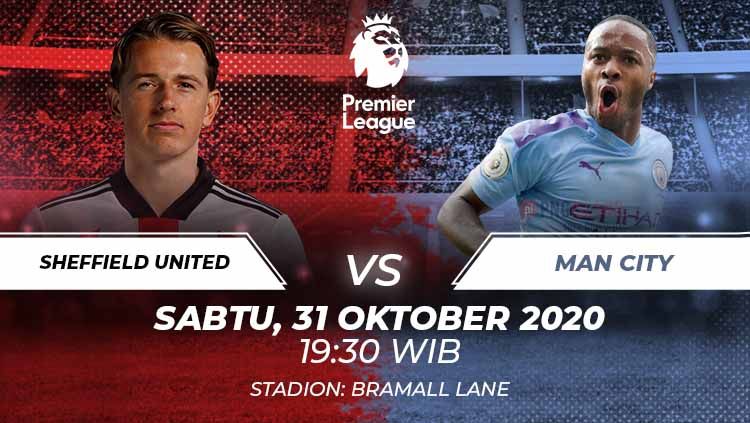 Link Live Streamuing Liga Inggris antara Sheffield United vs Manchester City akan tersaji pada Sabtu (31/10/2020) pukul 19.30 WIB. Copyright: © Grafis:Frmn/Indosport.com
