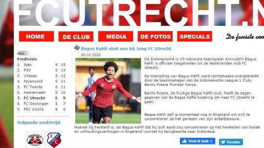 Media Belanda umumkan Bagus Kahfi gabung FC Utrecht. Copyright: © fcutrecht.net