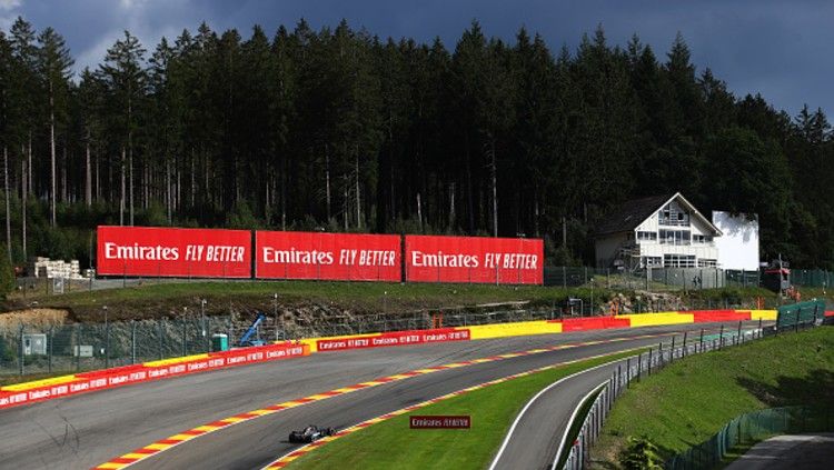 Sirkuit terpanjang F1 saat ini, Sirkuit Spa-Francorchamps di Belgia. Copyright: © (Photo by Bryn Lennon/Getty Images)