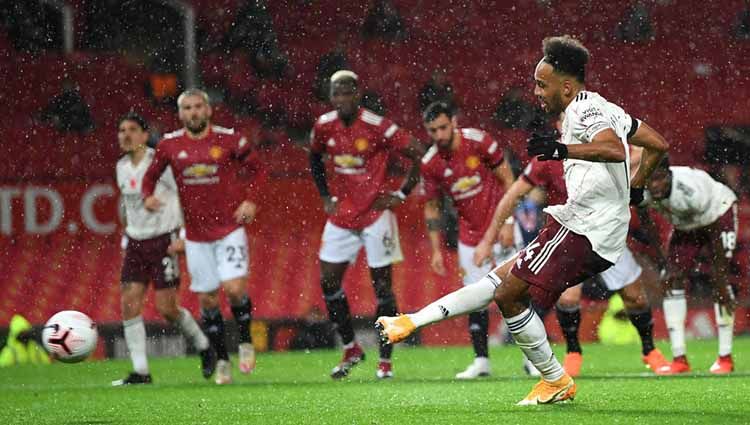 Laga pertandingan antara Manchester United vs Arsenal setelah Manchester United dikalahkan Arsenal di Liga Inggris. Copyright: © Shaun Botterill/Getty Images