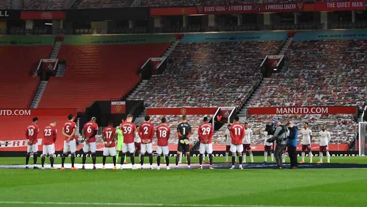 Pemain Manchester United di Old Trafford. Copyright: © Getty Images
