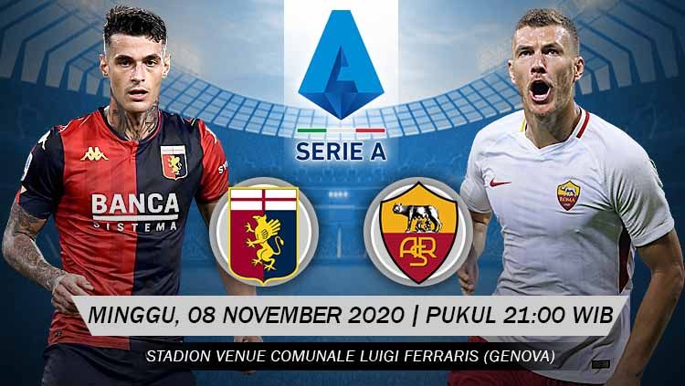 Berikut prediksi pertandingan Serie A Liga Italia antara Genoa vs AS Roma. Copyright: © Grafis: Yanto/Soicaumienbac.cc