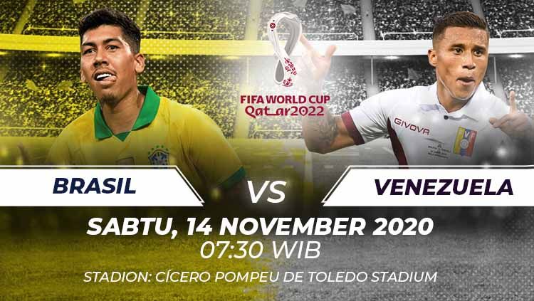 Berikut prediksi pertandingan kualifikasi Piala Dunia 2022 antara Brasil vs Venezuela. Copyright: © Grafis:Frmn/Indosport.com