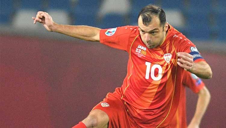 Legenda Inter Milan, Goran Pandev, berhasil menorehkan rekor sensasional di Euro 2020 meski gagal membawa Makedonia Utara meraih hasil positif kontra Austria. Copyright: © Levan Verdzeuli - UEFA/UEFA via Getty Images