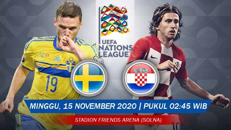 Berikut prediksi pertandingan pekan kelima UEFA Nations League A 2020-2021 di Grup C antara tuan rumah timnas Swedia vs Kroasia. Copyright: © Grafis:Yanto/Indosport.com