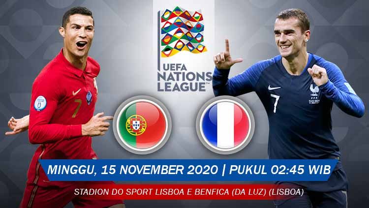 Berikut prediksi pertandingan UEFA Nations League antara Portugal vs Prancis, Minggu (15/11/20) pukul 02.45 WIB. Copyright: © Grafis:Yanto/Indosport.com