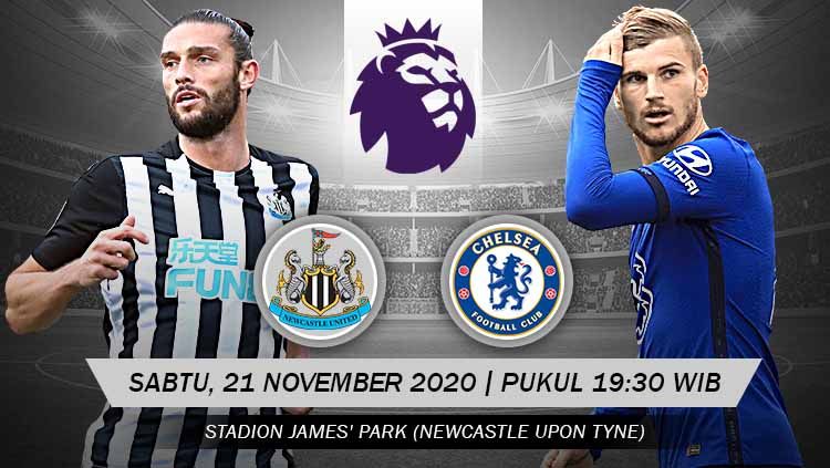 Berikut ini link live streaming pertandingan Liga Inggris pekan kesembilan antara Newcastle United vs Chelsea hari ini, Sabtu (21/11/20) pukul 19.30 WIB. Copyright: © Grafis: Yanto/Indosport.com