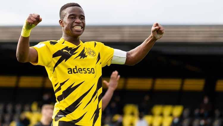 Youssoufa Moukoko pemain Borussia Dortmund U19. Copyright: © Twitter@Eurosport_DE