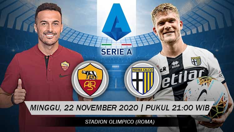 Berikut link live streaming pertandingan Serie A Italia giornata ke-8 yang akan mempertemukan AS Roma vs Parma. Copyright: © Grafis: Yanto/Indosport.com