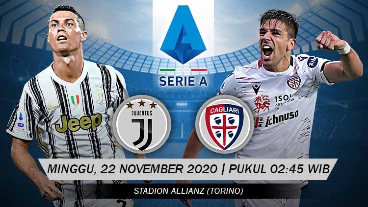 Juventus akan menjamu Cagliari pada laga pekan ke-8 Serie A Liga Italia musim 2020-2021 di Allianz Stadium, Minggu (11/22/20). Copyright: © Grafis: Yanto/Indosport.com