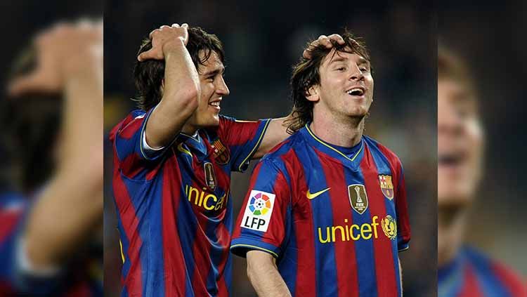 Bojan Krkic bersama Lionel Messi di Barcelona. (Jasper Juinen/Getty Images) Copyright: © Jasper Juinen/Getty Images