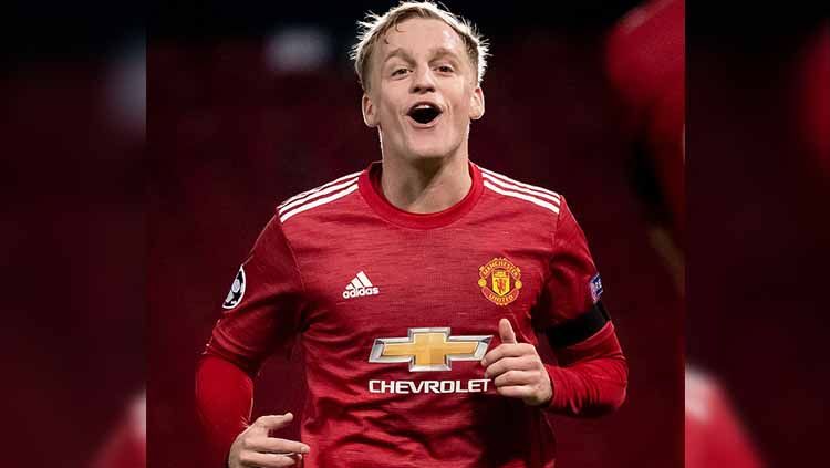 Gelandang Manchester United, Donny van de Beek. Copyright: © Ash Donelon/Manchester United via Getty Images
