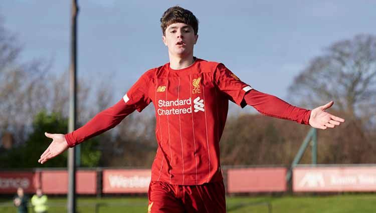 Layton Stewart, pemain Liverpool yang bisa jadi penerus Fernando Torres. Foto: Nick Taylor/Liverpool FC/Liverpool FC via Getty Images. Copyright: © Nick Taylor/Liverpool FC/Liverpool FC via Getty Images