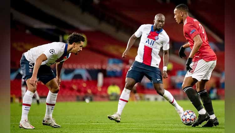 Penampilan buruk Anthony Martial terus berlanjut saat Manchester United dikalahkan Paris Saint-Germain (PSG) 1-3 pada matchday 5 Grup H Liga Champions 2020/2021. Copyright: © Ash Donelon/Manchester United via Getty Images