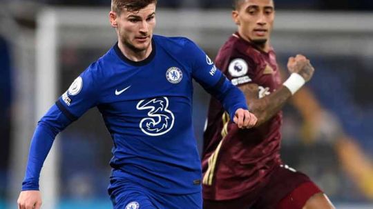 Pemain Chelsea, Timo Werner pada lagaLiga Premier antara Chelsea vs Leeds United di Stamford. Copyright: © Darren Walsh/Chelsea FC via Getty Images