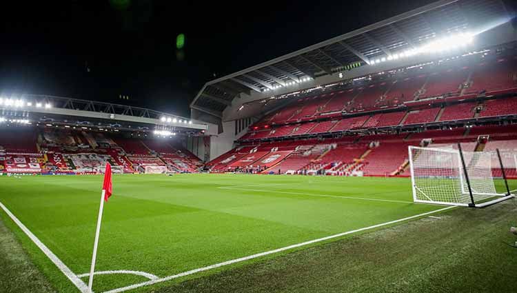 Tampilan Stadion Anfield, markas Liverpool. Foto: Richard Sellers/Soccrates/Getty Images. Copyright: © Richard Sellers/Soccrates/Getty Images