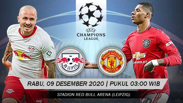 RB Leipzig akan meladeni Manchester United pada matchday terakhir Grup H Liga Champions 2020/2021 di Red Bull Arena, Rabu (09/12/20) dini hari WIB. Copyright: © Grafis: Yanto/Indosport.com
