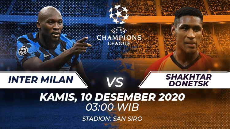 Berikut tersaji prediksi pertandingan babak grup Liga Champions 2020-2021 antara Inter Milan vs Shakhtar Donetsk yang akan berlangsung di Giuseppe Meazza. Copyright: © Grafis:Frmn/Football265.com