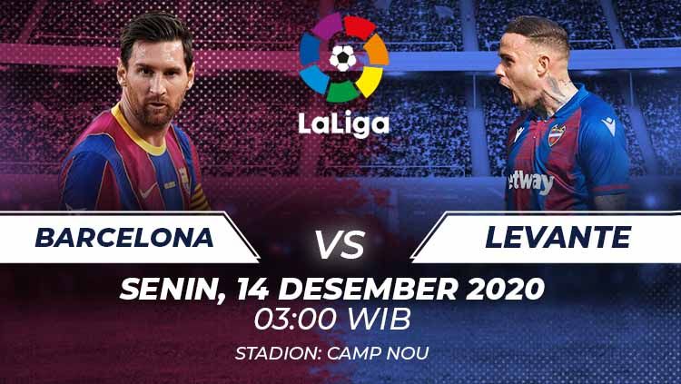 Barcelona akan segera menjamu Levante dalam laga lanjutan LaLiga Spanyol. Anda bisa menyaksikan pertandingan ini melalui live streaming. Copyright: © Grafis:Frmn/Indosport.com