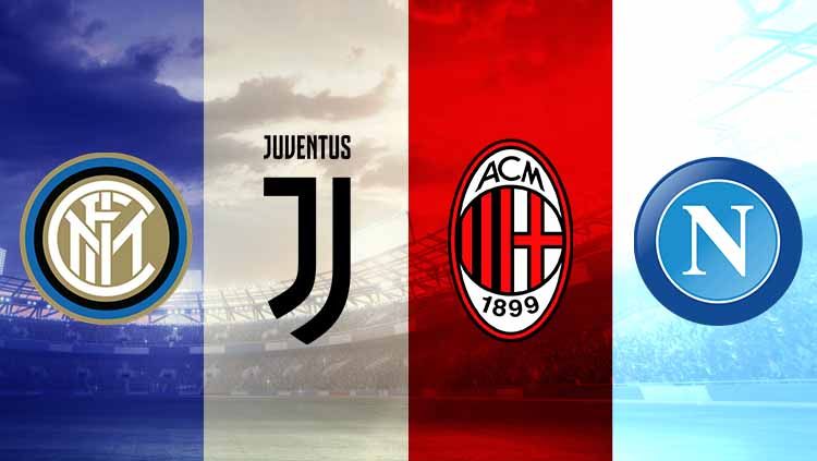 Seakan membawa kembali kepada masa kejayaan akhir 80 dan awal 90-an, rivalitas Serie A musim 2020/21 begitu sengit dengan persaingan empat klub legendaris. Copyright: &copy; Grafis:Frmn/Indosport.com