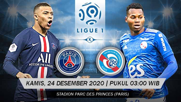 Berikut prediksi untuk pertandingan pekan ke-17 Ligue 1 Prancis antara Paris Saint-Germain (PSG) vs Strasbourg, yang akan digelar Kamis (24/12/20) pukul 03.00 WIB. Copyright: © Grafis: Yanto/Indosport.com