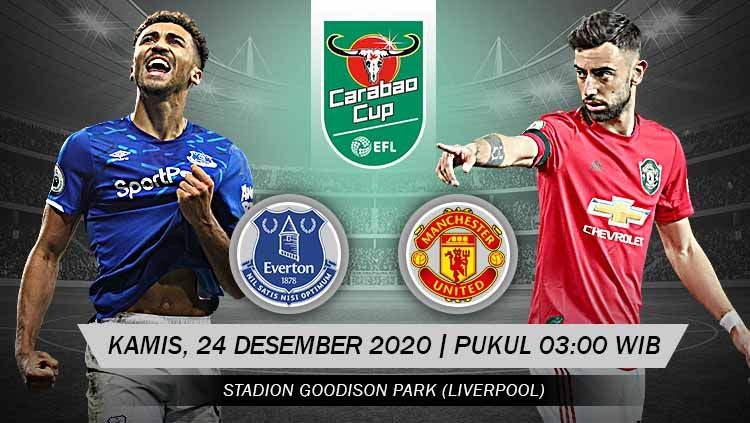 Babak perempatfinal Carabao Cup menampilkan laga menarik antara Everton vs Manchester United yang digelar di Stadion Goddison Park, Kamis (24/12/20) dini hari. Copyright: &copy; Grafis: Yanto/Indosport.com