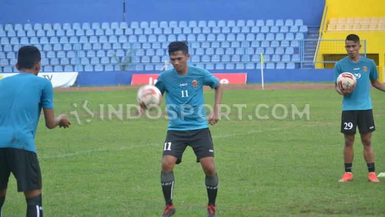 Winger andalan Sriwijaya FC, Imam Bagus, saat latihan sebelum tim libur ditunda. Copyright: © Muhammad Effendi/INDOSPORT