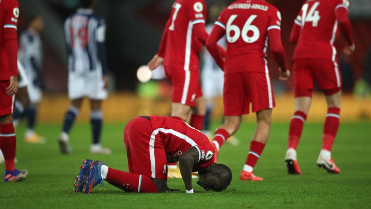Selebrasi gol Sadio Mane di laga Liverpool vs West Bromwich Albion. Copyright: © Nick Potts/PA Images via Getty Images