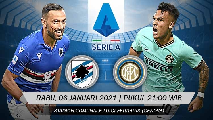 Prediksi Pertandingan Serie A Liga Italia: Sampdoria vs Inter Milan -  INDOSPORT