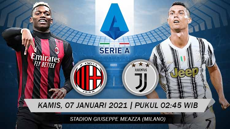 Berikut prediksi pertandingan big match antara AC Milan vs Juventus pada pekan ke-16 Liga Italia Serie A di Stadion San Siro, Kamis (07/01/21) Copyright: © Grafis: Yanto/Indosport.com