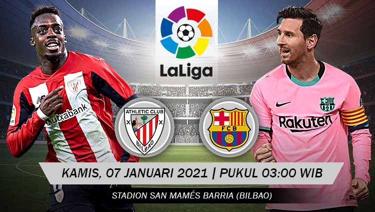 Pertandingan Athletic Club Bilbao vs Barcelona (LaLiga). Copyright: © Grafis: Yanto/Football265.com
