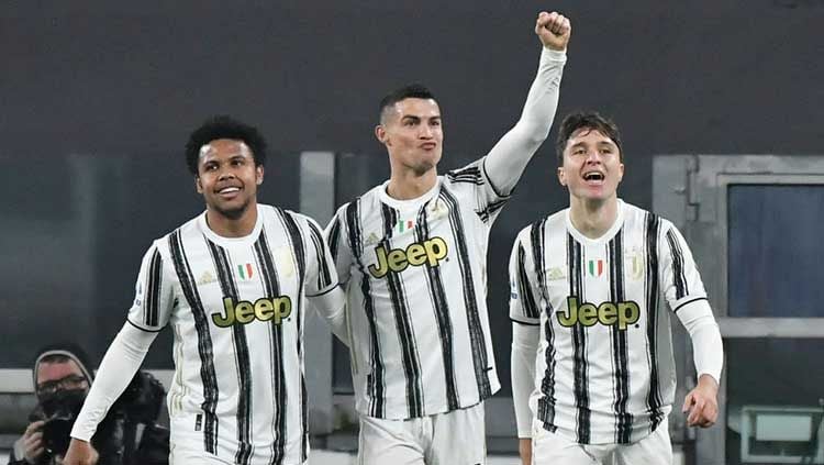 Selebrasi gol Cristiano Ronaldo di laga Juventus vs AS Roma. Copyright: © Stefano Guidi/Getty Images