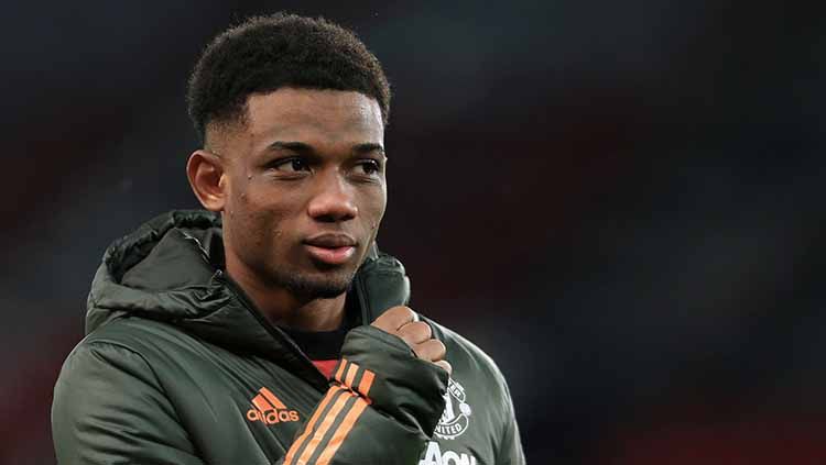 Amad Diallo berpotensi turun dengan para pemain muda Manchester United lainnya di laga kontra AS Roma. Copyright: © Simon Stacpoole/Offside/Offside via Getty Images