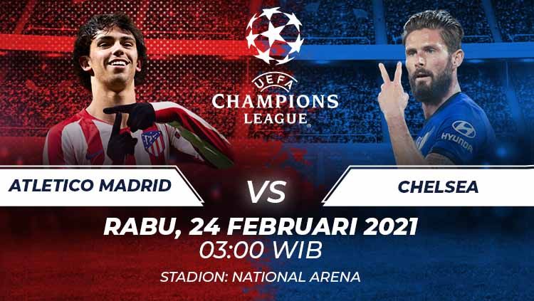 Atletico Madrid akan segera berhadapan dengan Chelsea di Liga Champions. Anda bisa menyaksikan pertandingan tersebut melalui live streaming. Copyright: © Grafis:Frmn/Indosport.com