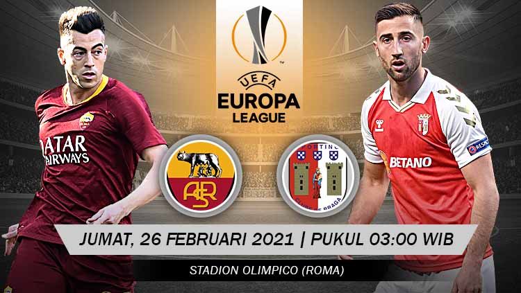 Pertandingan AS Roma vs Sporting Braga (Liga Europa). Copyright: © Grafis:Yanto/Soicaumienbac.cc