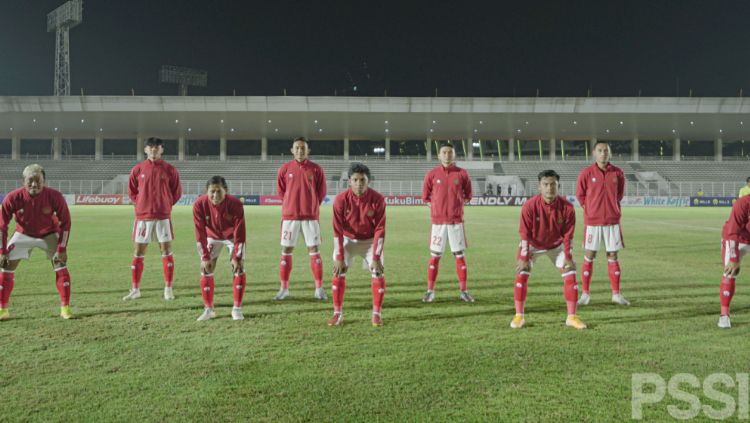 Suasana laga uji coba Timnas Indonesia U-23 melawan Tira Persikabo di Stadion Madya Senayan, Jumat (05/03/21). Copyright: © Naufal Laudza/PSSI