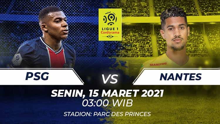 Link live streaming pertandingan Ligue 1 Prancis antara Paris Saint-Germain (PSG) vs Nantes. Copyright: © Grafis:Frmn/Indosport.com